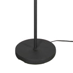 Base de lampe de sol noire mate circulaire robuste, abat-jour bambou chevrons, H144 cm
