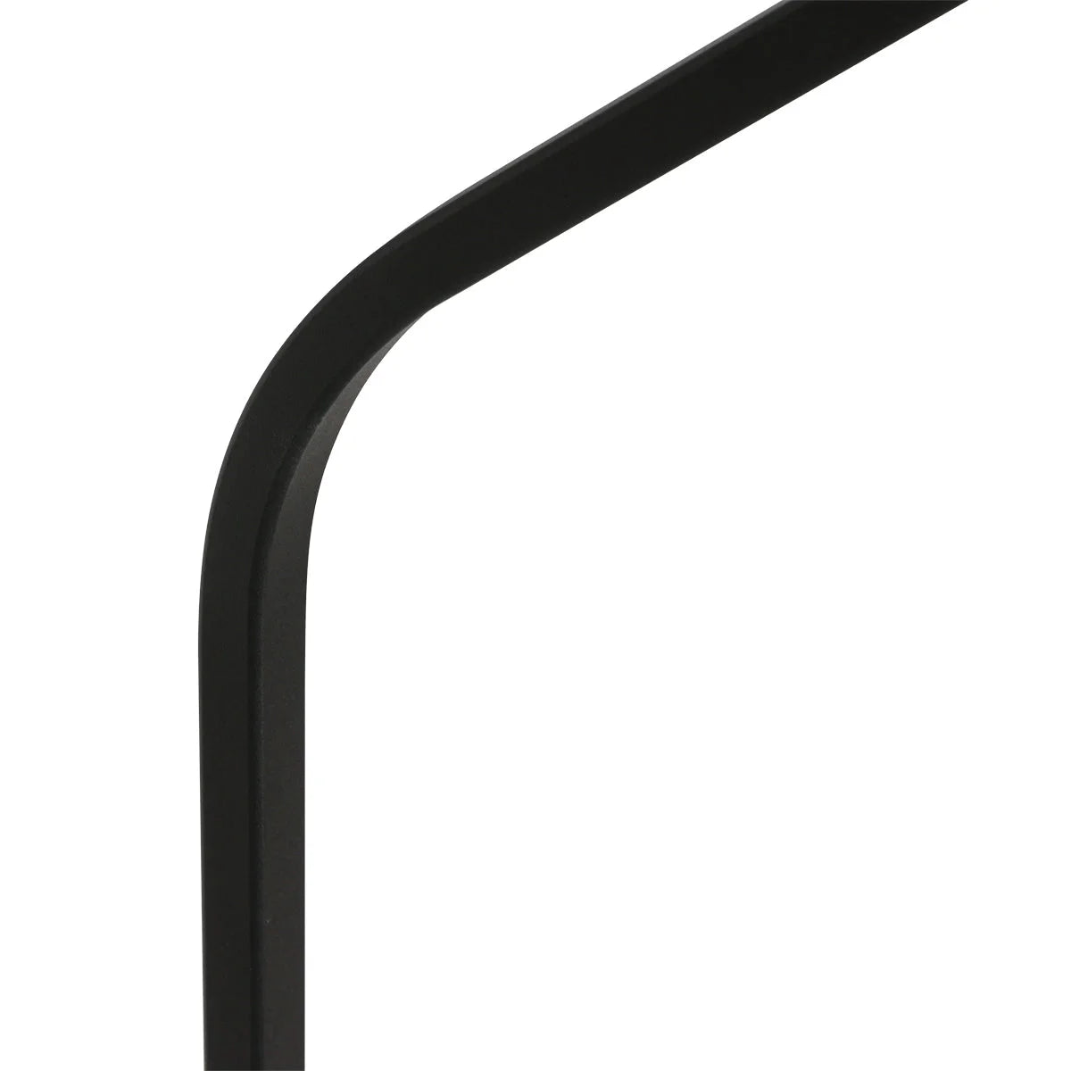 Barre en métal noire courbée pour lampe avec abat-jour en rotin naturel H173 cm