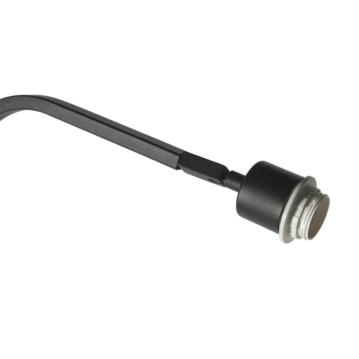 Bras de lampe noir avec douille filetée pour le Lampadaire en métal noir avec abat-jour en rotin naturel H173 cm