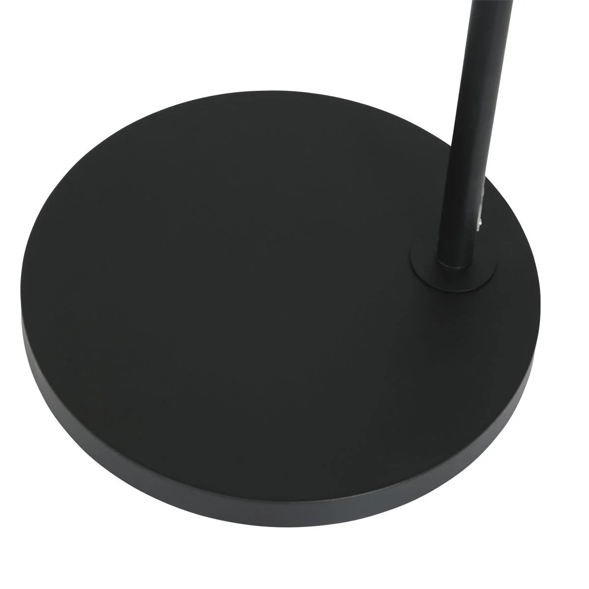 Base circulaire noire avec poteau pour Lampadaire en métal noir abat-jour tressé