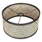Abat-jour tressé en rotin avec trim noir pour Lampadaire en métal noir orientable