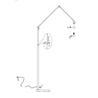 Lampadaire en métal noir abat-jour tressé ajouré orientable – H150 cm