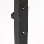 Cadre en métal noir avec deux vis à tête plate et bouton moleté pour Lampadaire métal noir abat-jour tressé naturel