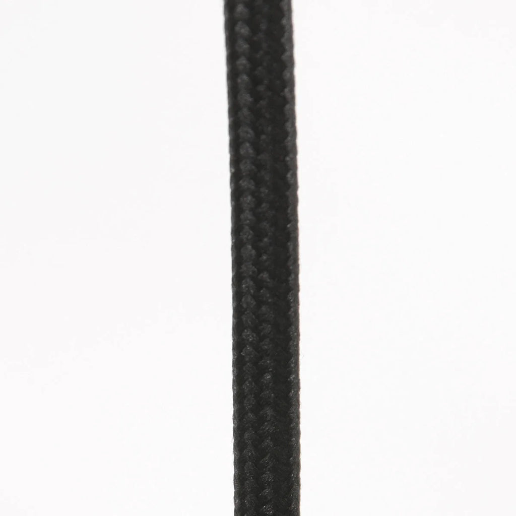 Cordon tressé noir en métal pour lampadaire avec abat-jour naturel H160 cm