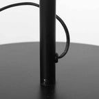 Base de lampe en métal noir pour Lampadaire en métal noir avec bras courbé et abat-jour cylindrique