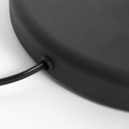 Cordon d’alimentation noir entrant dans un appareil mat avec grommet, Lampadaire métal noir mat