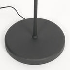 Base de lampadaire en métal noir mat avec pole central pour lampe conique dorée