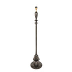 Base de lampadaire en métal noir vieilli avec design à plusieurs niveaux et abat-jour treillis