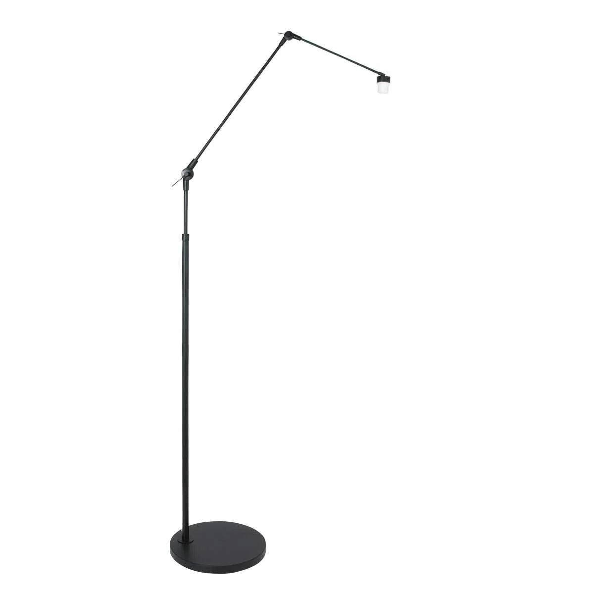 Lampadaire rotin naturel à structure articulée noire, dimmable et moderne pour salon