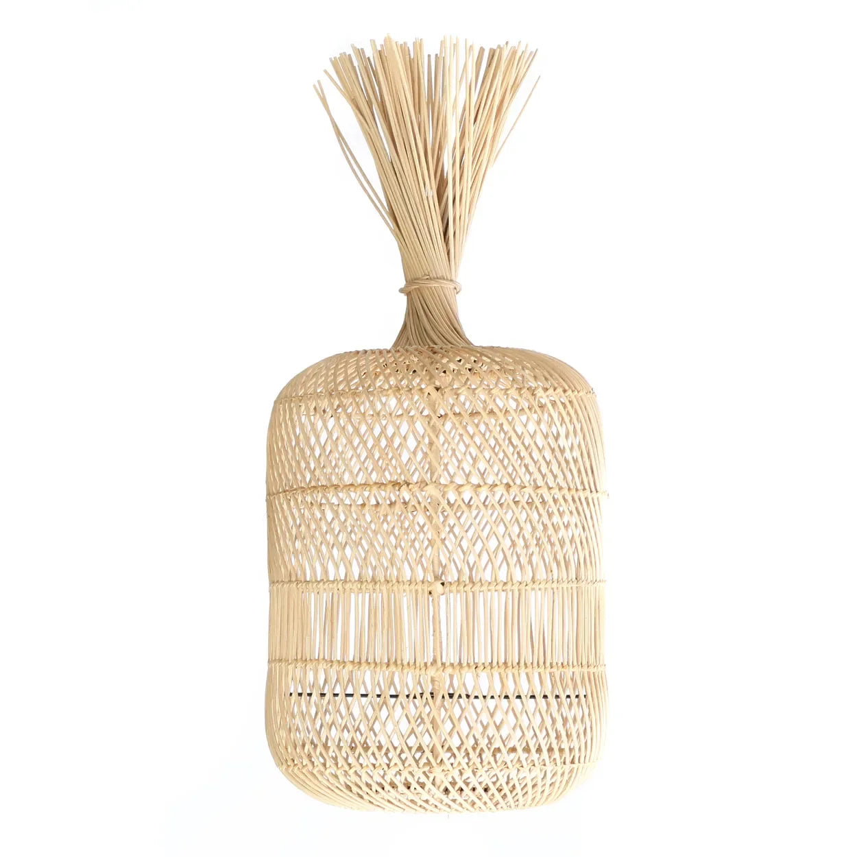 Lampadaire en rotin naturel suspendu ou sur pied 65 cm