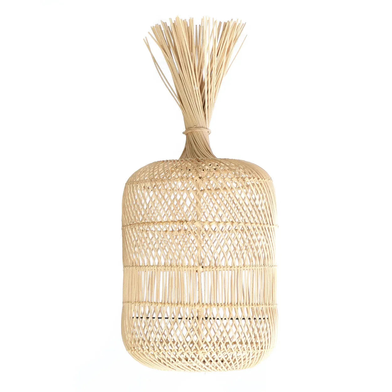Suspension en rotin naturel avec franges, 65 cm, pour intérieur élégant