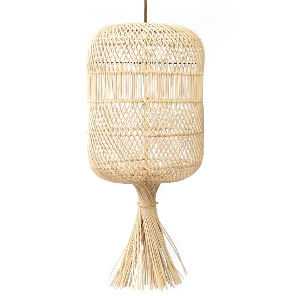 Suspension en rotin naturel pour lampe sur pied ou suspendue 65 cm