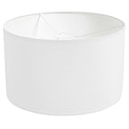 Abat-jour tambour blanc en tissu avec support à vis pour lampadaire trépied bois et métal