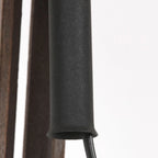 Composant de lampe cylindrique noir pour Lampadaire trépied en bois naturel avec abat-jour tressé
