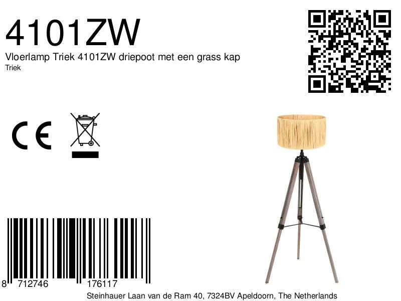Lampe tripode en bois naturel avec abat-jour tressé et tapis vert décoration intérieure