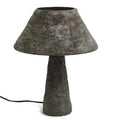 Lampe à poser en béton gris texture brute forme conique – H38 cm