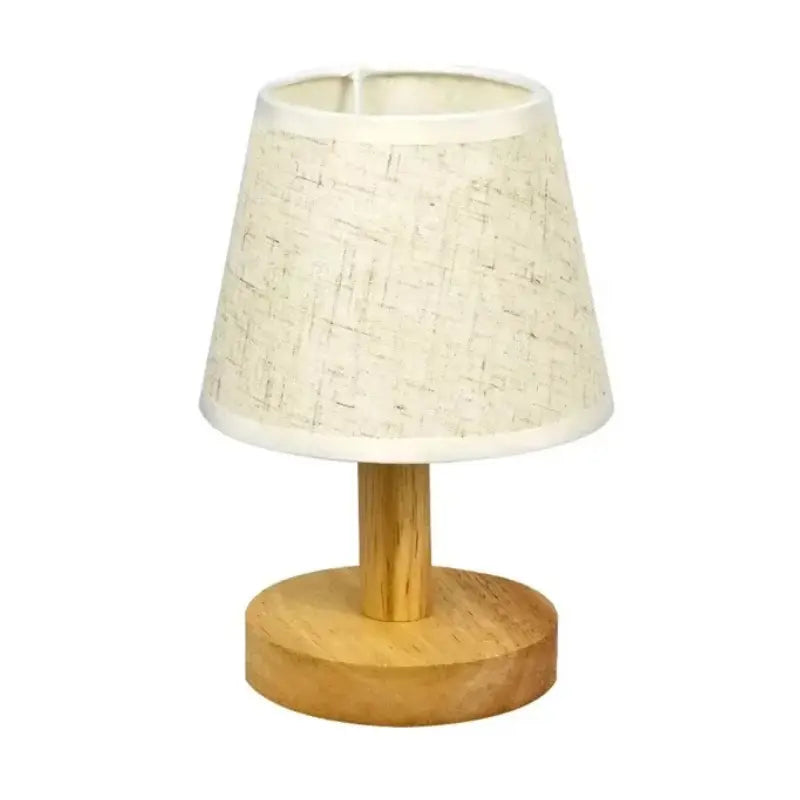 Lampe avec pied en bois fond blanc