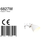 Projecteur métallisé blanc orientable avec interrupteur intégré pour Lampe murale à pince