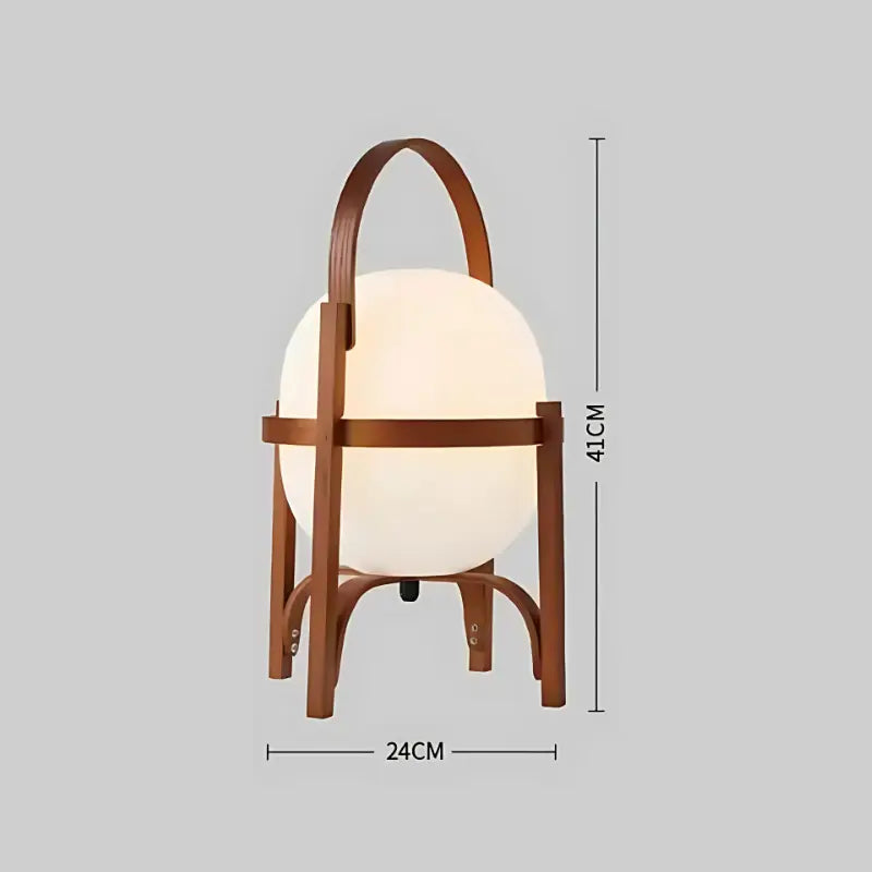 Lampe à pied en bois sombre de taille moyenne avec abat-jour blanc
