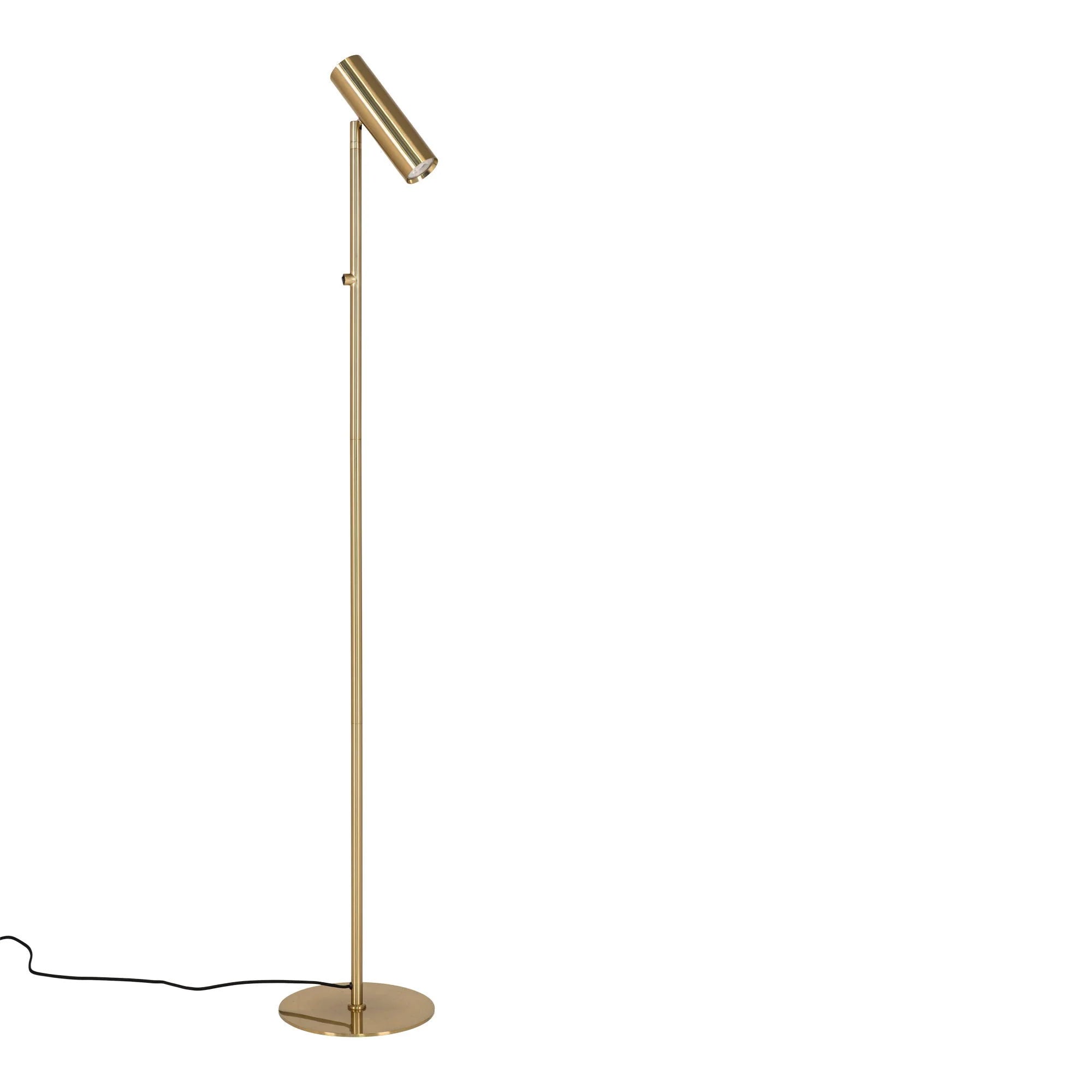 Lampadaire en métal doré finition laiton pour salon ou chambre, H150 cm