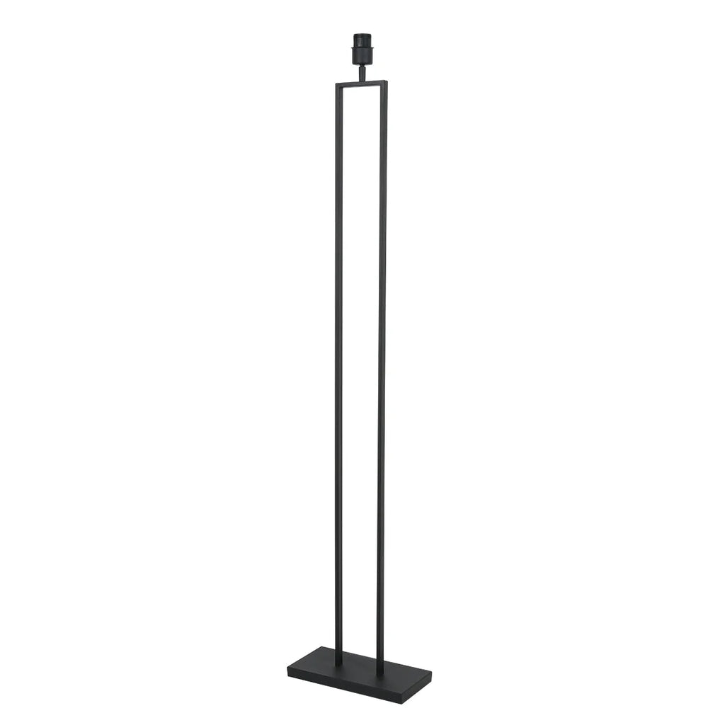 Lampe sur pied rotin tressé naturel avec structure noire, hauteur 160 cm