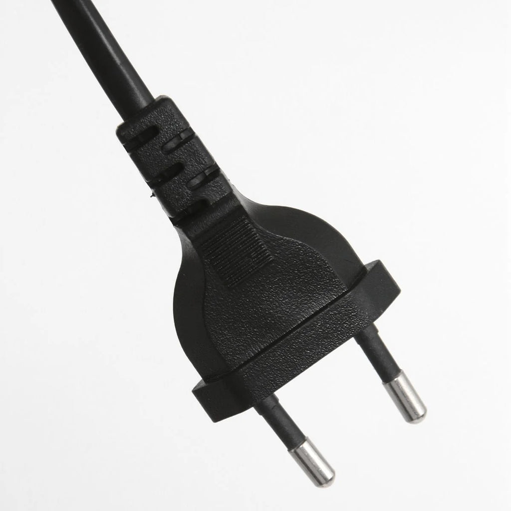 Prise électrique noire à deux broches pour Lampe sur pied trépied en bois et abat-jour tissu noir