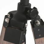 Base de lampe sur pied en bois pour lampadaire avec abat-jour en tissu noir H165 cm