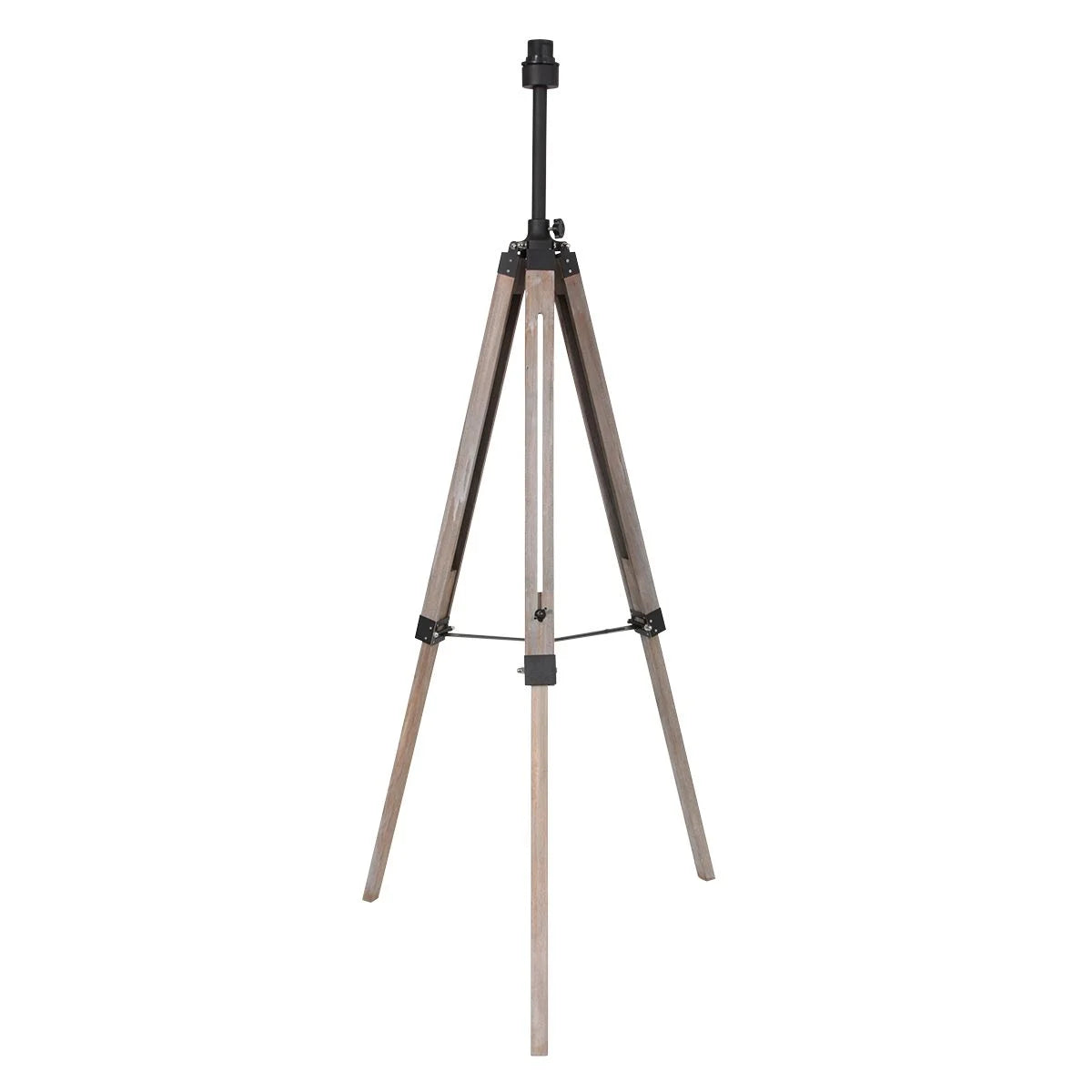 Base de lampe en bois trépied avec abat-jour en bambou noir, hauteur H170 cm