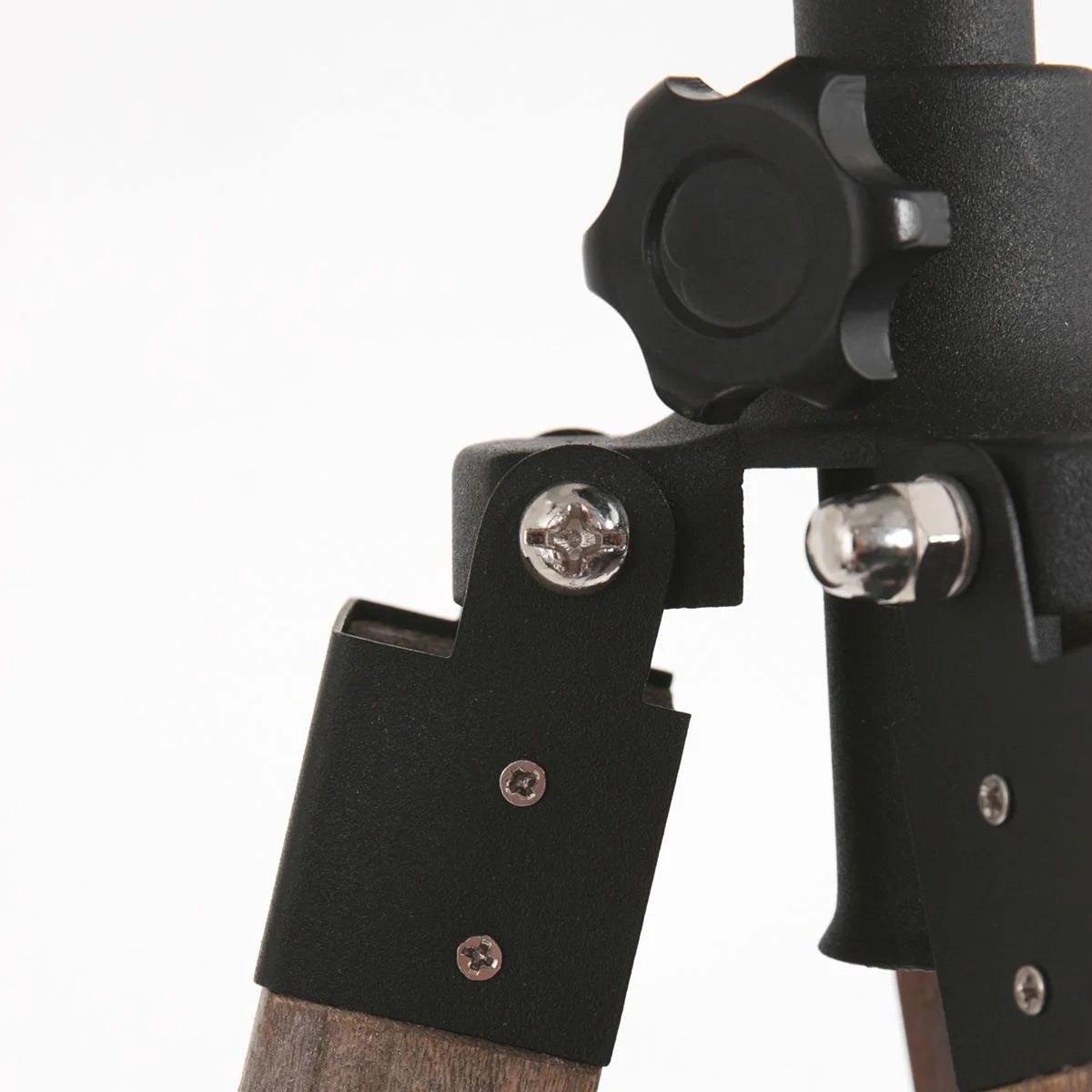 Joint de la jambe du trépied pour Lampe sur pied en bois et métal avec abat-jour bambou noir