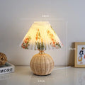 Lampe en rotin vintage floral