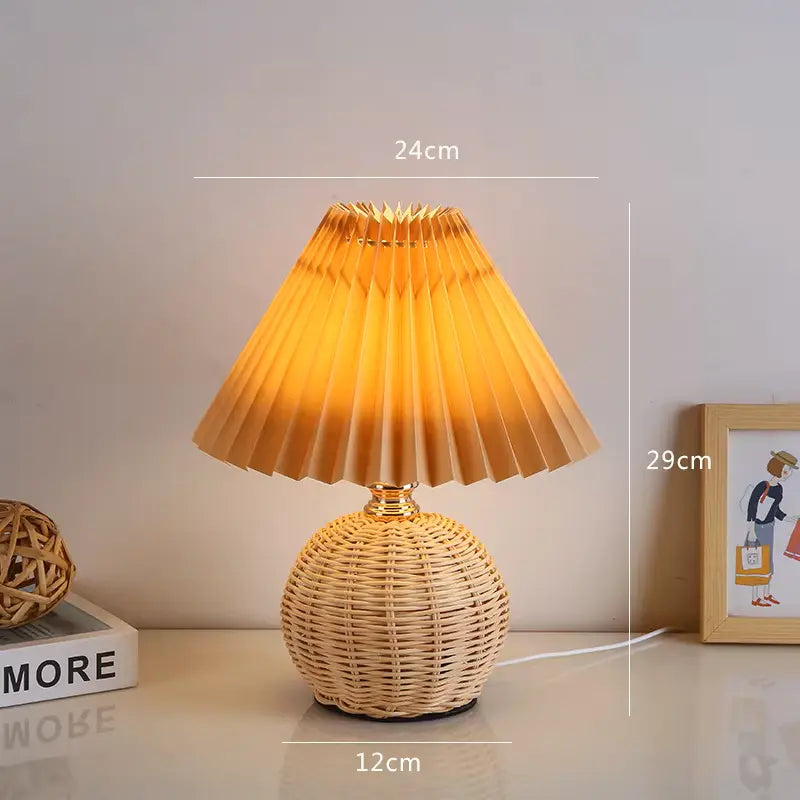 Lampe en rotin vintage orange