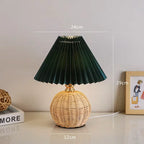 Lampe en rotin vintage verte