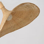 Détails du tissage de la lampe suspendue en bambou