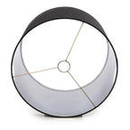 Abat-jour cylindrique en coton noir avec support en métal doré pour lampe de table