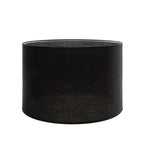 Abat-jour cylindrique en tissu noir pour lampe de table en teck H46 cm