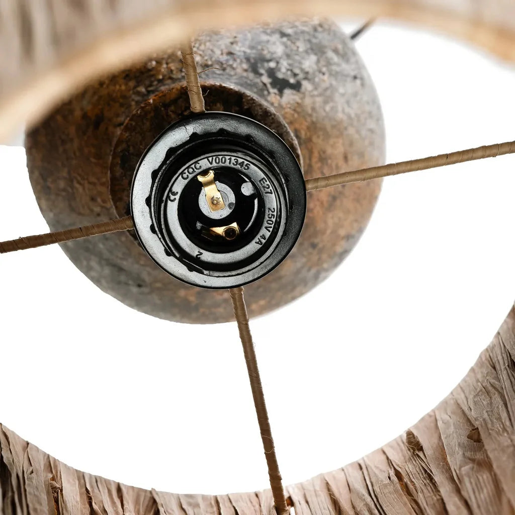 Safety pour la lampe de table Ithaka Gris antique naturel avec douille et support en métal