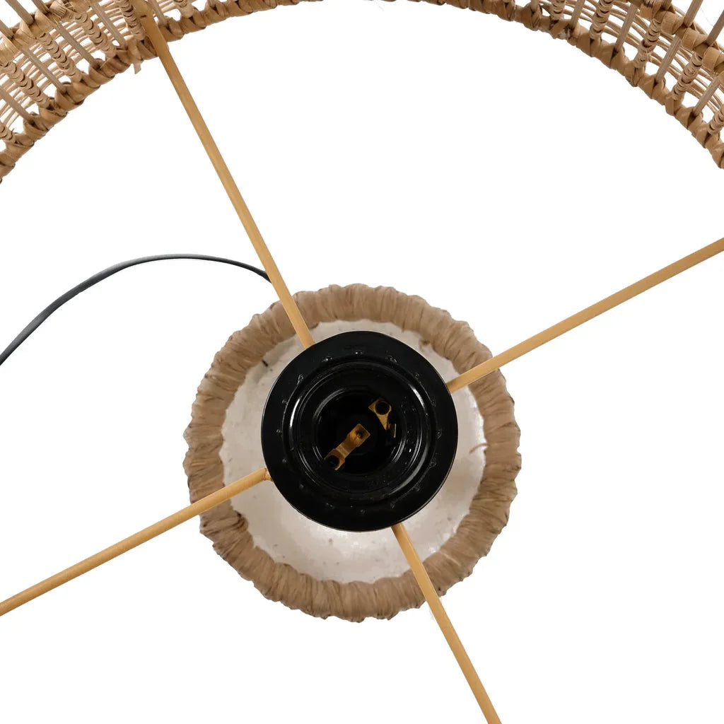 Lampe de table en rotin La lampe de table Kiska Blanc Naturel