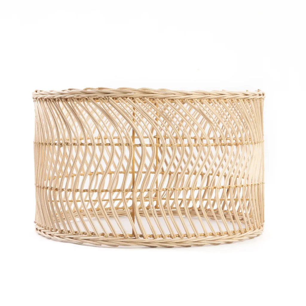 Panier cylindrique en rotin tressé pour La lampe de table Kythira - Béton naturel