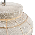 Vase gris texturé avec grille en bambou pour La lampe de table Kythira Béton naturel