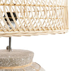 Abat-jour en rotin tissé avec socle en béton naturel pour La lampe de table Kythira