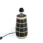 Ampoule avec lampe de table noir et naturel Naxos en tissage de style Black and Tan