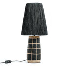 Lampe de table en raffia noir naturel La lampe de table Naxos White Black