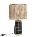 Lampe de table Skiathos Noir naturel avec texture noir et tan pour décoration élégante