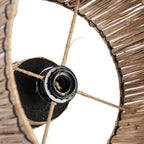 Abat-jour en tissu tissé avec douille pour lampe de table Skiathos Noir naturel