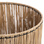 Abat-jour en paille tissée pour lampe de table Skiathos Noir Naturel