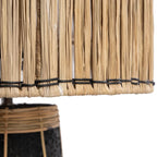 Lampe de table Skiathos Noir naturel avec tissage et accents foncés