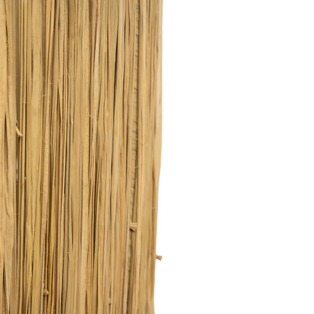 Lampe de table en terre cuite et herbe blanc naturel