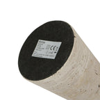 Base de lampe cylindrique beige texturée en travertin, H34 cm