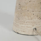 Base de lampe en travertin beige texturé, H34 cm pour table ou chevet