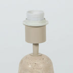 Base de lampe en travertin beige texturé, col cylindrique, H34 cm